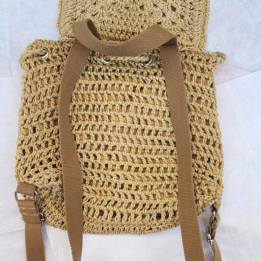 Handcrafted Tan Crochet‎ Bag - Picture 7 of 7